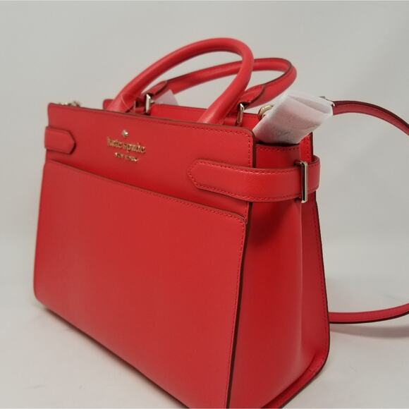 Kate Spade NEW Red Medium Satchel Handbag Zipper Closer Comfortable Women's Bag - Picture 9 of 14